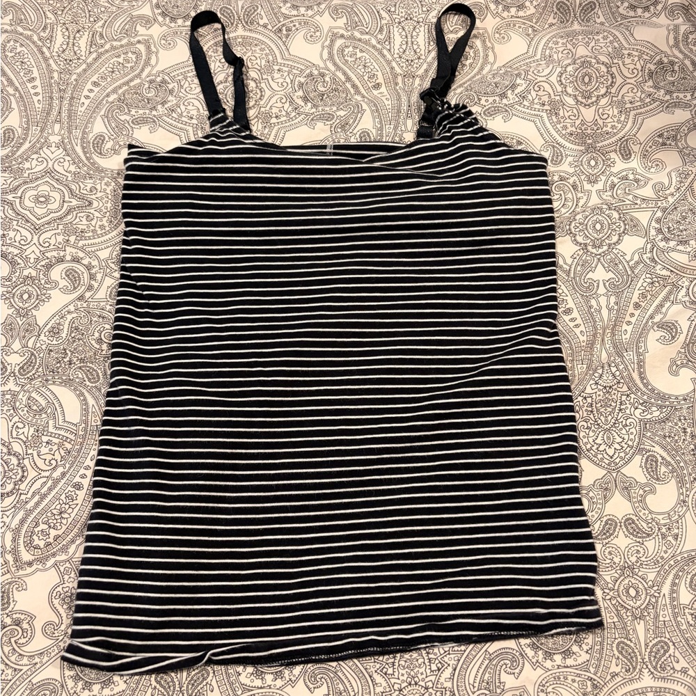 Amazon Essentials Black and White Striped Maternity/Nursing Camisole